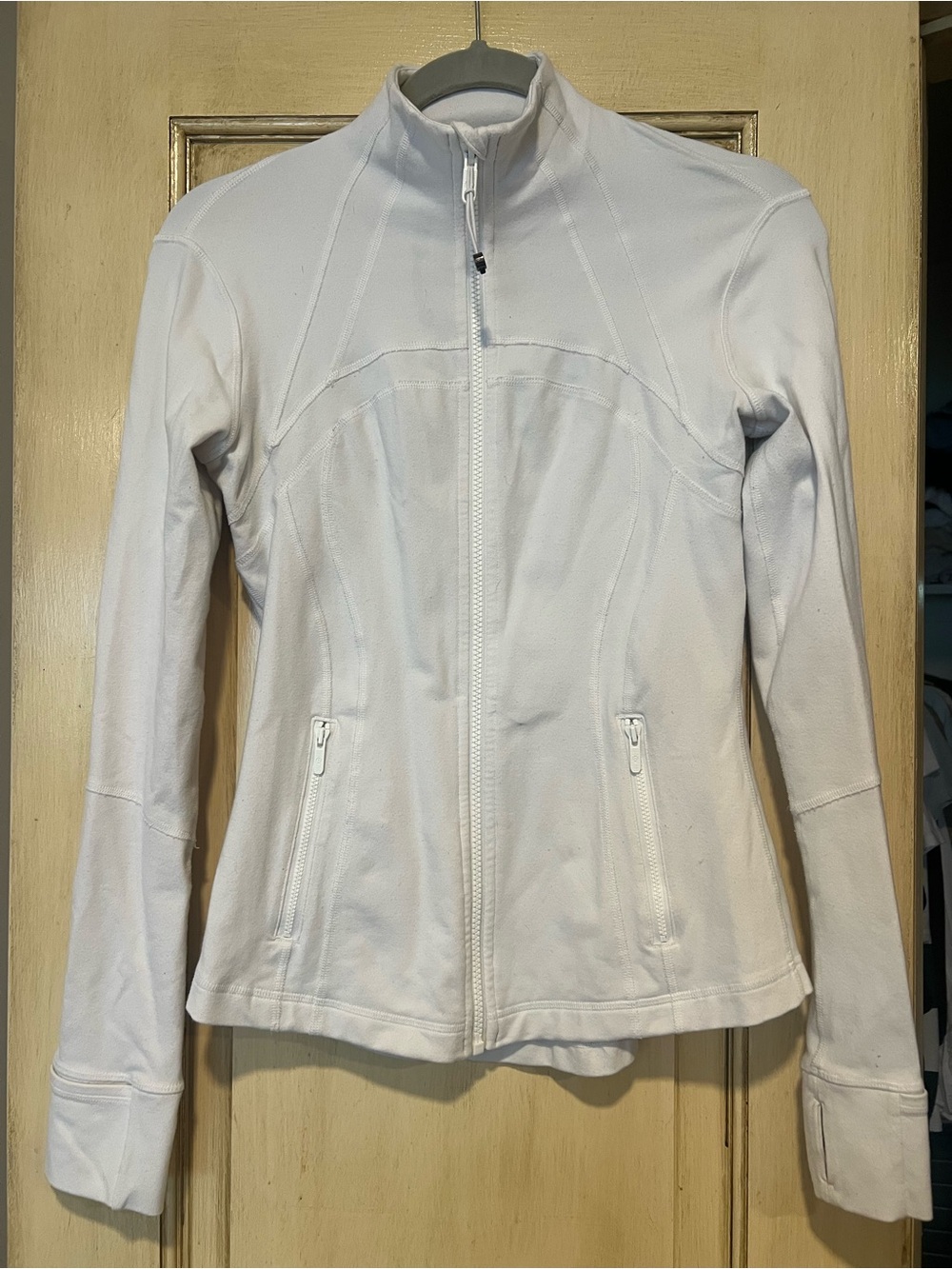 Lululemon Define Women's White Zip-Front Jacket with White Zipper